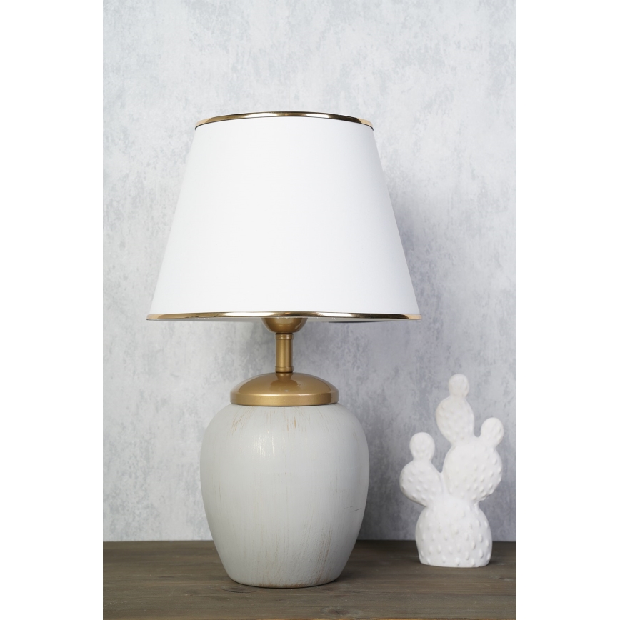 Bordslampa RAMZES 1xE27/40W/230V vit/grå