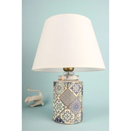 Bordslampa RAMZES 1xE27/40W/230V vit/grå