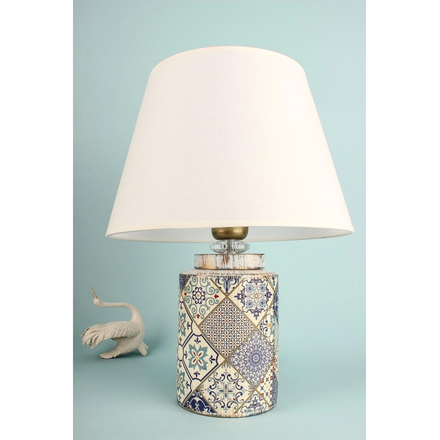 Bordslampa RAMZES 1xE27/40W/230V vit/grå