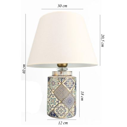 Bordslampa RAMZES 1xE27/40W/230V vit/grå