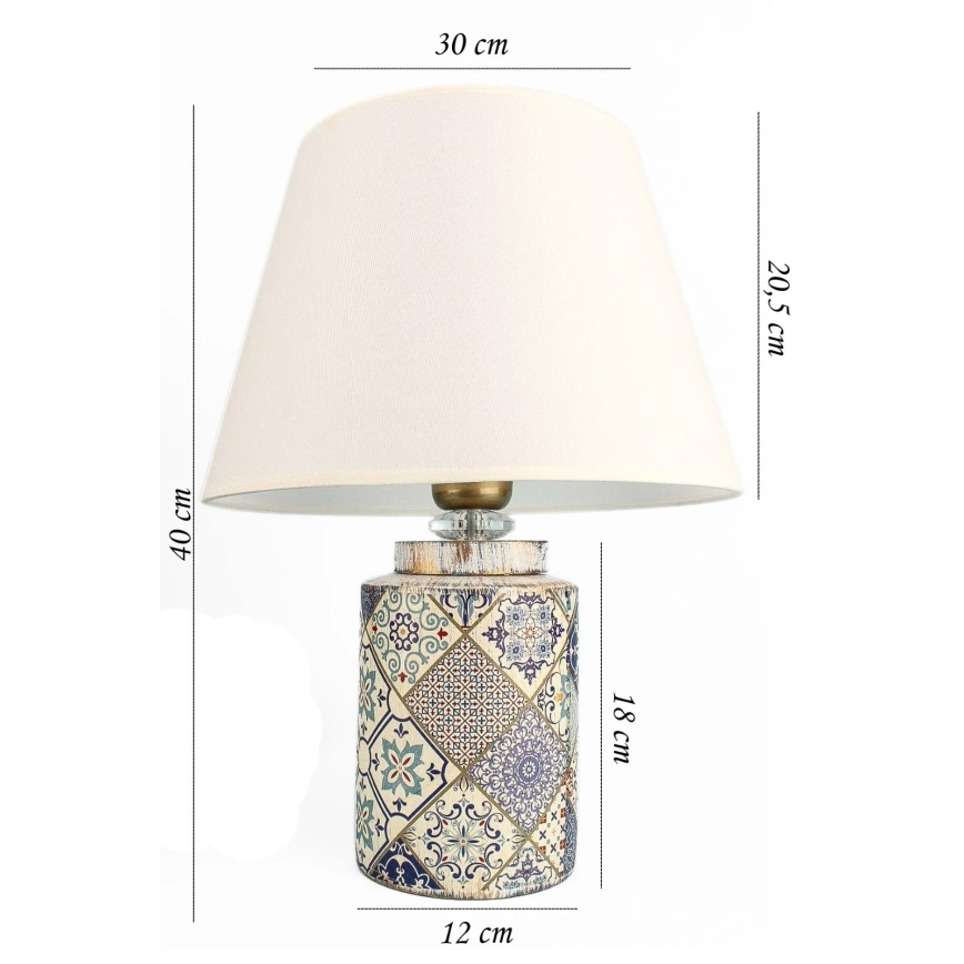 Bordslampa RAMZES 1xE27/40W/230V vit/grå