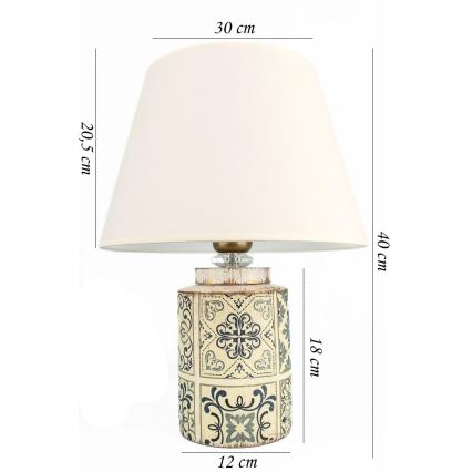 Bordslampa RAMZES 1xE27/40W/230V vit