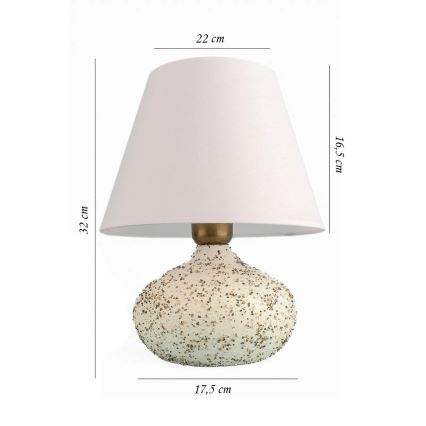 Bordslampa RAMZES 1xE27/40W/230V vit