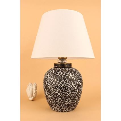 Bordslampa RAMZES 1xE27/40W/230V vit/svart