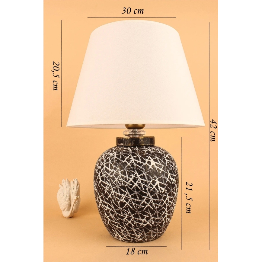 Bordslampa RAMZES 1xE27/40W/230V vit/svart