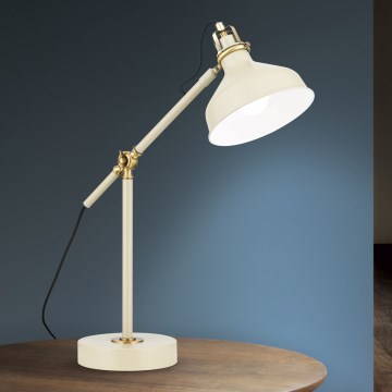 Bordslampa SCHILLER 1xE27/40W/230V grädde/brons