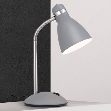 Bordslampa SCHOOL 1xE27/40W/230V grå/matt krom
