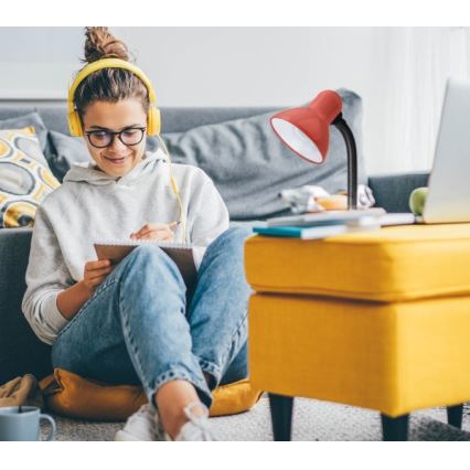 Bordslampa SMIESZEK 1xE27/40W/230V röd