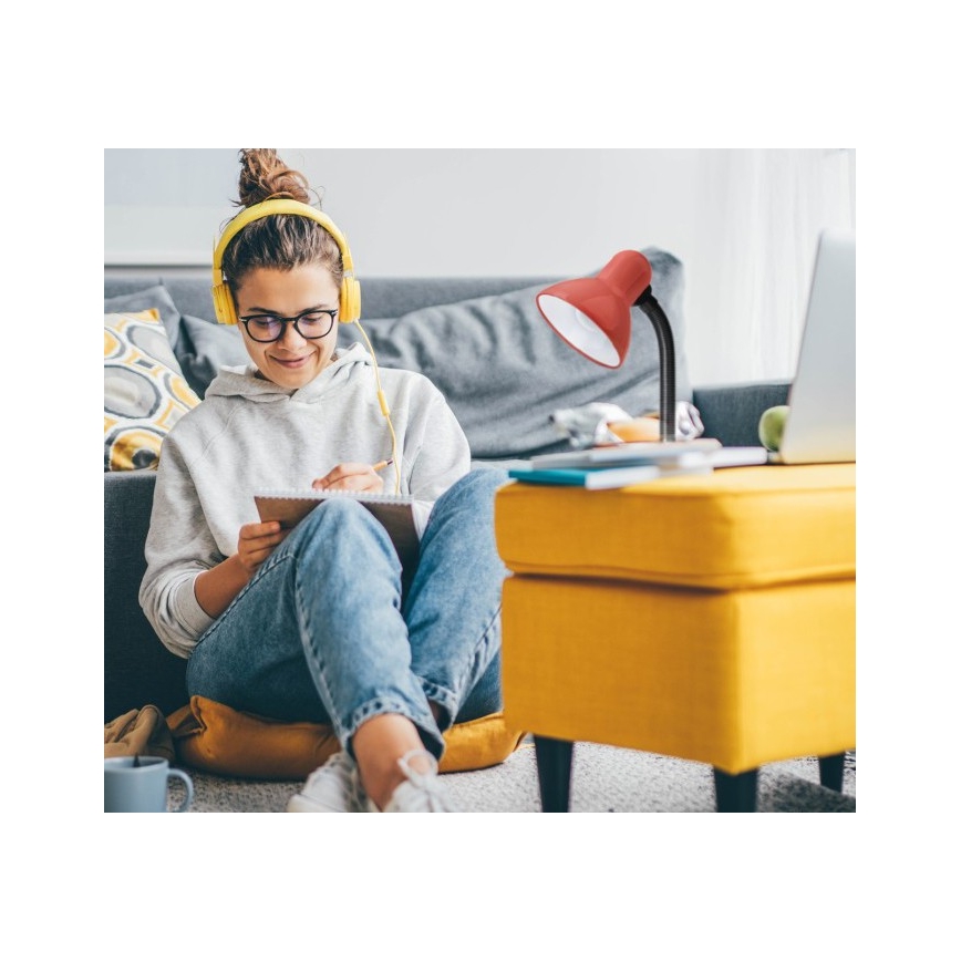 Bordslampa SMIESZEK 1xE27/40W/230V röd