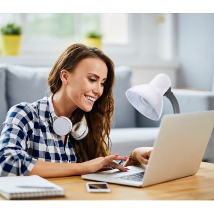 Bordslampa SMIESZEK 1xE27/40W/230V vit