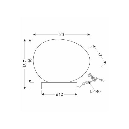 Bordslampa STONES 1xE27/40W/230V