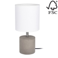 Bordslampa STRONG ROUND 1xE27/25W/230V betong - FSC-certifierad