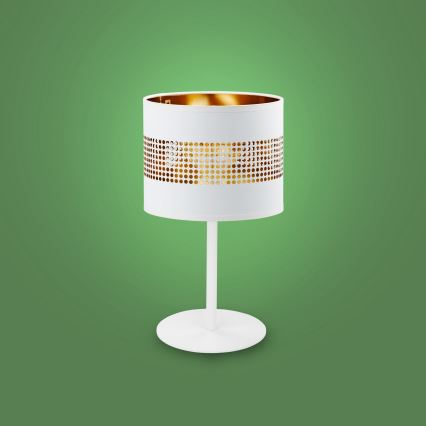 Bordslampa  TAGO 1xE27/15W/230V vit /gyllene 