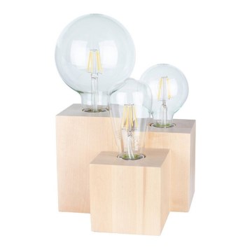 Bordslampa VINCENT 3xE27/15W/230V björk