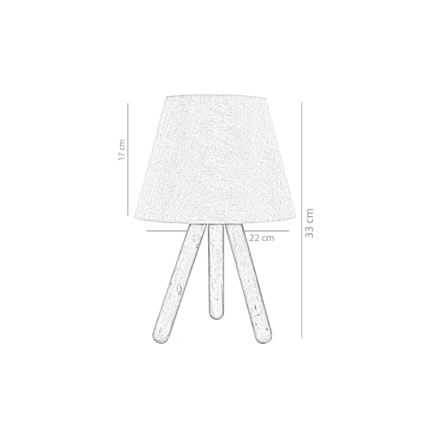 Bordslampa  WOOD 1xE27/60W/230V beige