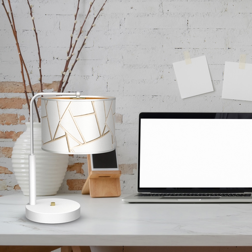 Bordslampa  ZIGGY 1xE27/60W/230V vit /gyllene