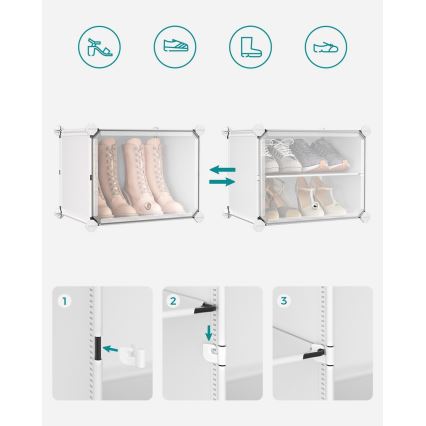 BOXIFY modulär hylla med fack, vit