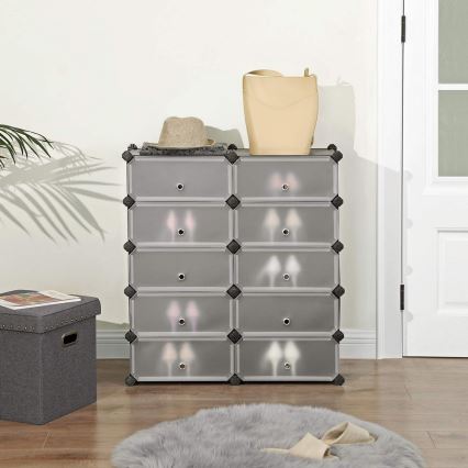 BOXIFY modulärt hyllsystem med lådor, svart