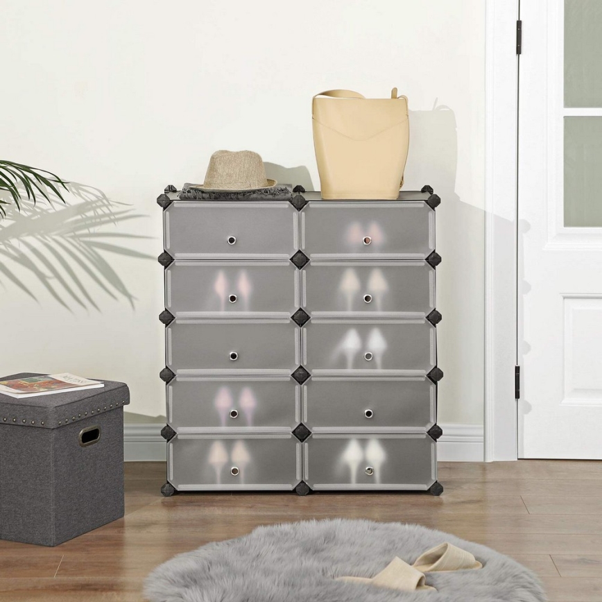 BOXIFY modulärt hyllsystem med lådor, svart