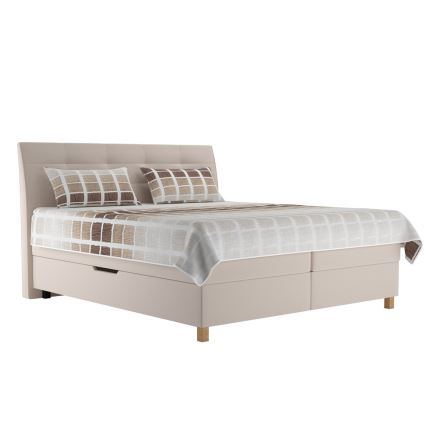 Boxspring-säng med madrass BEA 160 x 200 cm, beige