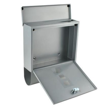 Brevlåda 34x30,7 cm silverfärgad