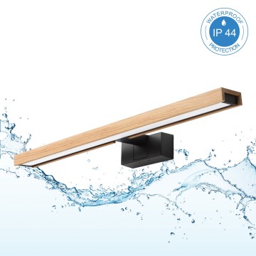 Brilagi - 3-i-1 LED-belysning för badrumsspegel WOODY MIRROR LED/12W/230V 60 cm IP44 svart/ek