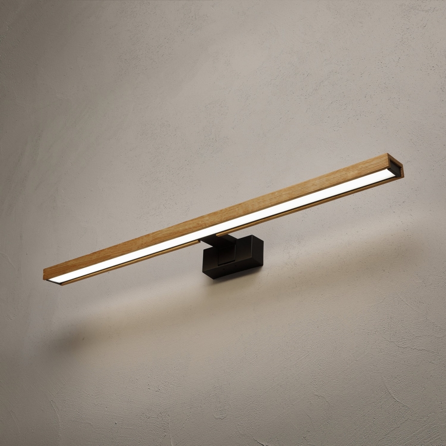 Brilagi - LED-belysning för badrumsspegel 3-i-1 WOODY MIRROR LED/15W/230V 80 cm IP44 svart/ek