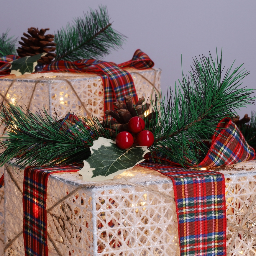 Brilagi - 3-pack LED utomhusjuldekorationer, LED/230V, IP44, presenter