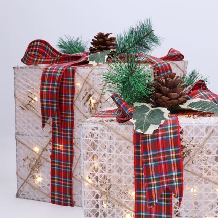 Brilagi - 3-pack LED utomhusjuldekorationer, LED/230V, IP44, presenter