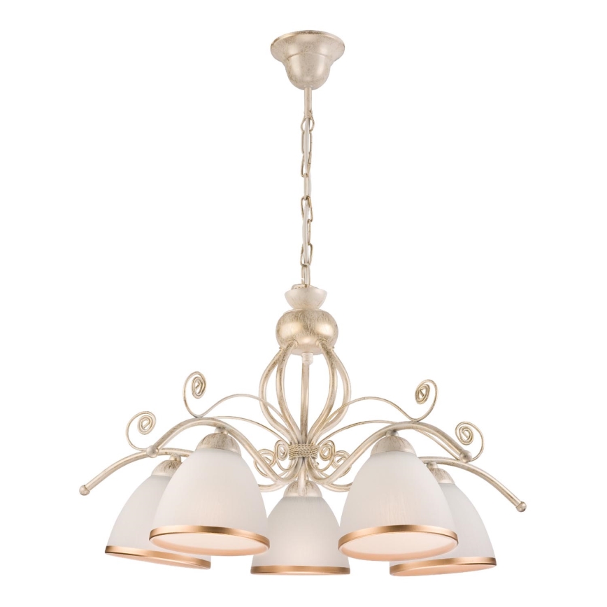 Brilagi - ANTICO LED-ljuskrona på kedja 5xE27/60W/230V 3000K vit patina