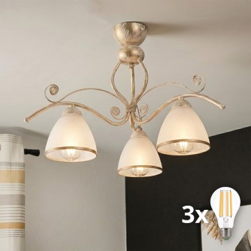 Brilagi - ANTICO LED ytmonterad taklampa 3xE27/60W/230V vit patina