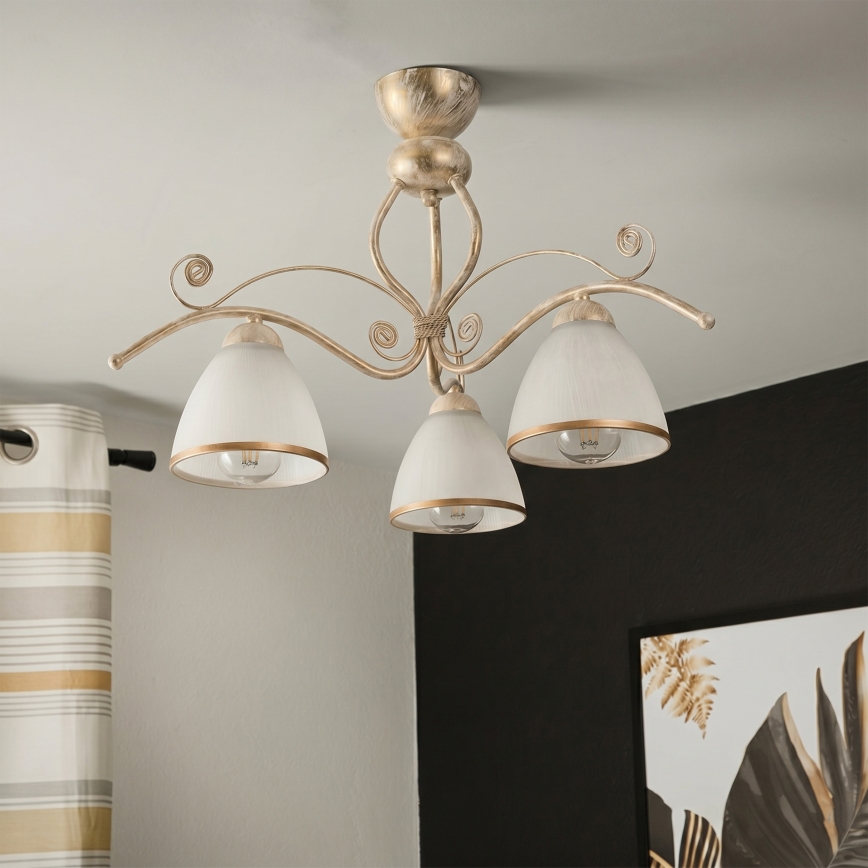 Brilagi - ANTICO LED ytmonterad taklampa 3xE27/60W/230V vit patina
