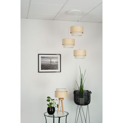 Brilagi - Taklampa ARIZONA BOHO 3xE27/15W/230V beige/vit
