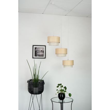 Brilagi - Taklampa ARIZONA BOHO 3xE27/15W/230V beige/vit
