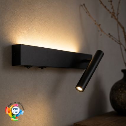 BRILAGI - ARLIX LED väggspot LED/3W/230V + LED/7W, svart, CRI 90