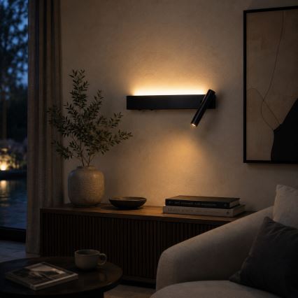 BRILAGI - ARLIX LED väggspot LED/3W/230V + LED/7W, svart, CRI 90