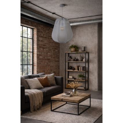 Brilagi - ARVEN LED-pendellampa med kabel 1xE27/8W/230V Ø 37 cm grå