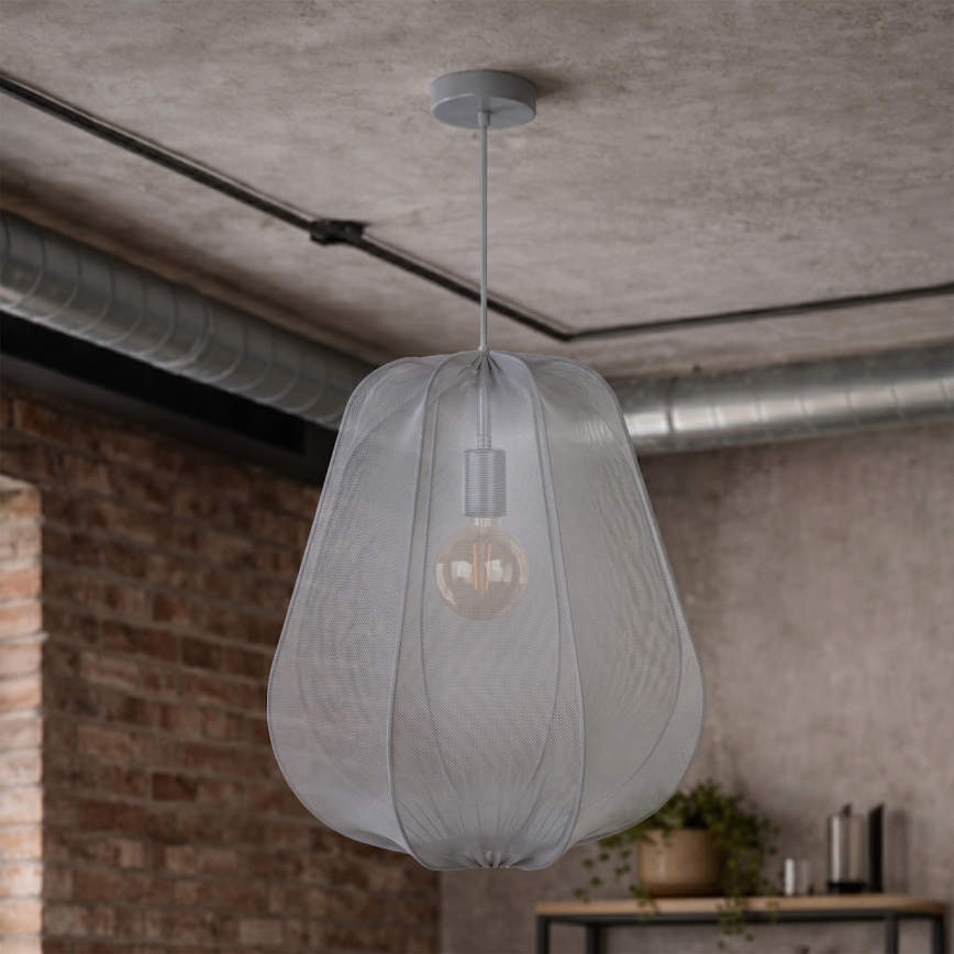 Brilagi - ARVEN LED-pendellampa med kabel 1xE27/8W/230V Ø 37 cm grå