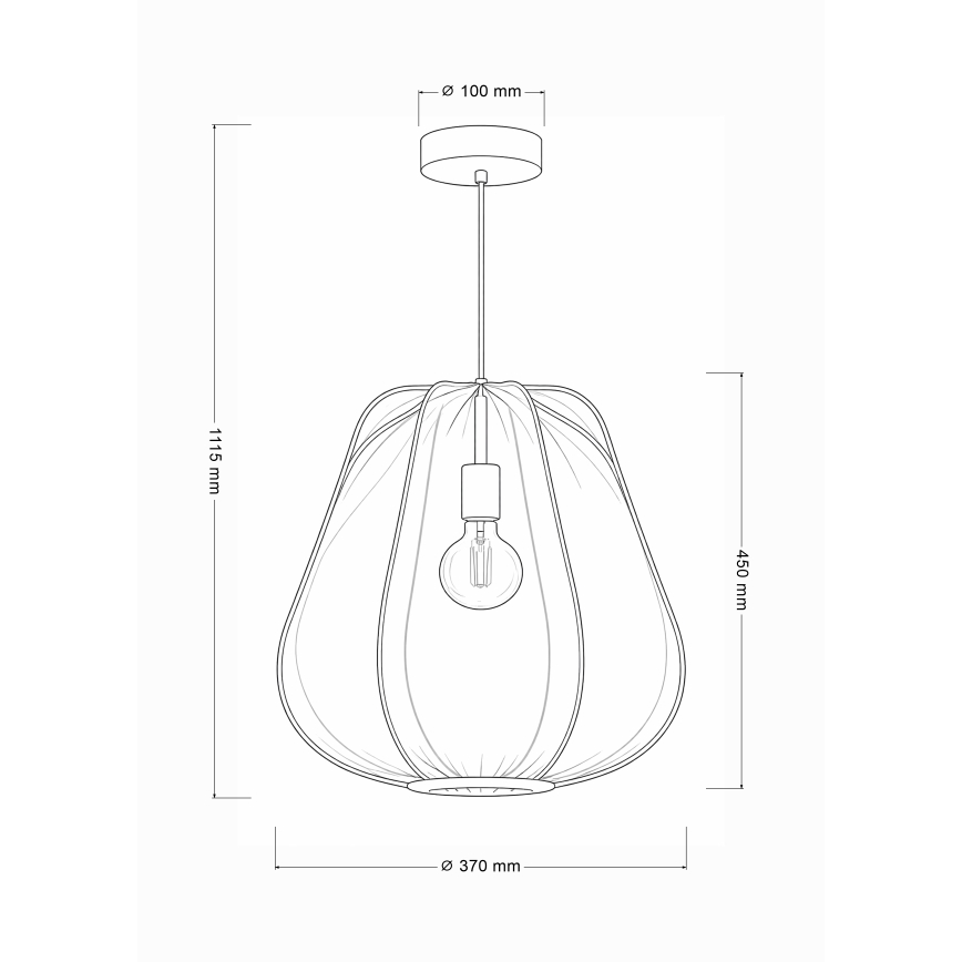 Brilagi - ARVEN LED-pendellampa med kabel 1xE27/8W/230V Ø 37 cm grå