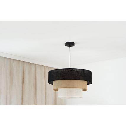 Brilagi - Taklampa ASPEN LUNETA 1xE27/15W/230V Ø 45 cm svart/beige/krämfärgad