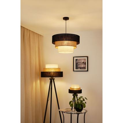 Brilagi - Taklampa ASPEN LUNETA 1xE27/15W/230V Ø 45 cm svart/beige/krämfärgad