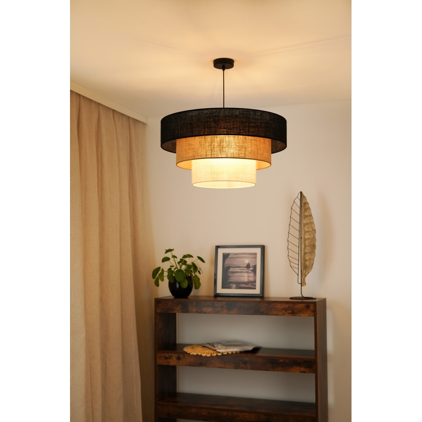 Brilagi - Taklampa ASPEN LUNETA 1xE27/15W/230V Ø 60 cm svart/beige/krämfärgad