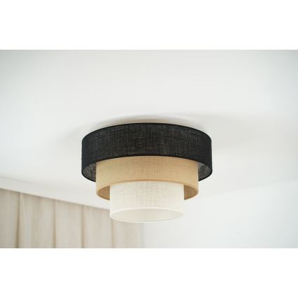 Brilagi - Taklampa ASPEN LUNETA 1xE27/15W/230V Ø 45 cm svart/beige/krämfärgad