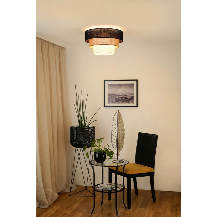 Brilagi - Taklampa ASPEN LUNETA 1xE27/15W/230V Ø 45 cm svart/beige/krämfärgad