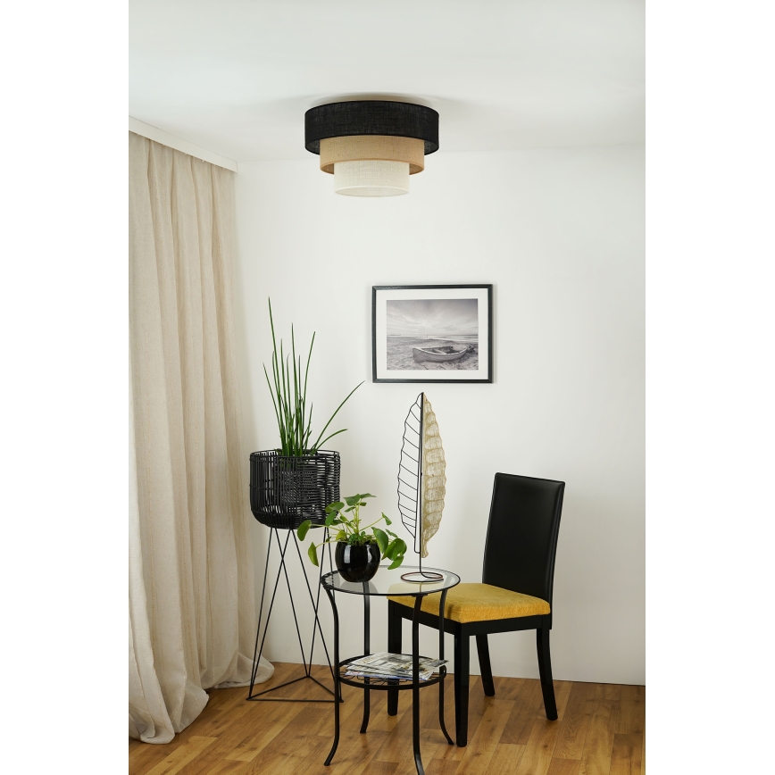 Brilagi - Taklampa ASPEN LUNETA 1xE27/15W/230V Ø 45 cm svart/beige/krämfärgad