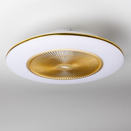 Brilagi - LED dimbar taklampa med fläkt AURA LED/38W/230V 3000-6000K guld + fjärrkontroll