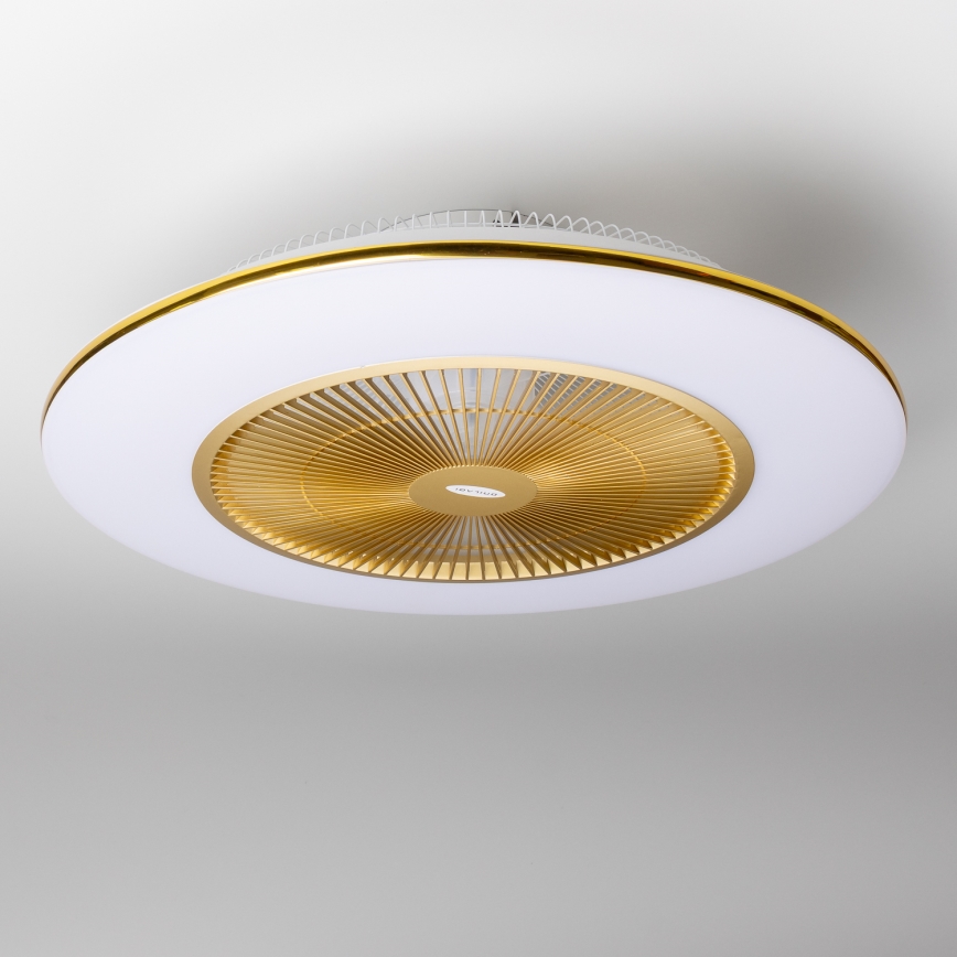 Brilagi - LED dimbar taklampa med fläkt AURA LED/38W/230V 3000-6000K guld + fjärrkontroll
