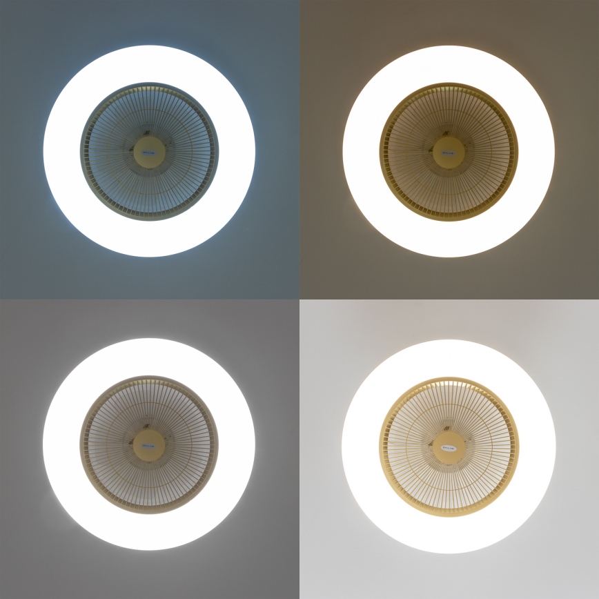 Brilagi - LED dimbar taklampa med fläkt AURA LED/38W/230V 3000-6000K guld + fjärrkontroll