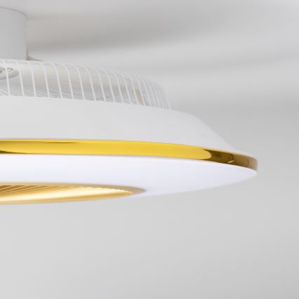 Brilagi - LED dimbar taklampa med fläkt AURA LED/38W/230V 3000-6000K guld + fjärrkontroll