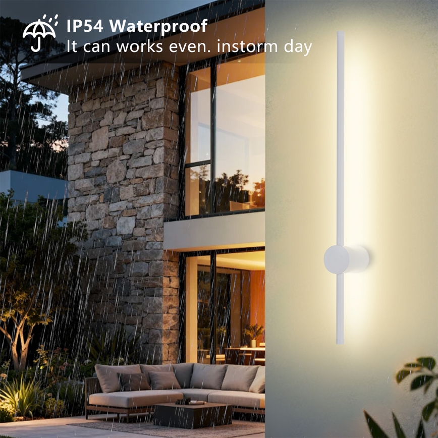 Brilagi - AURA LED utomhusvägglampa, 12 W, 230 V, 3000 K, IP54, 65 cm, vit, CRI 90
